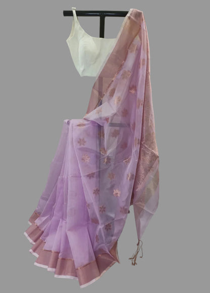 Vanya Blush Pink Linen Saree