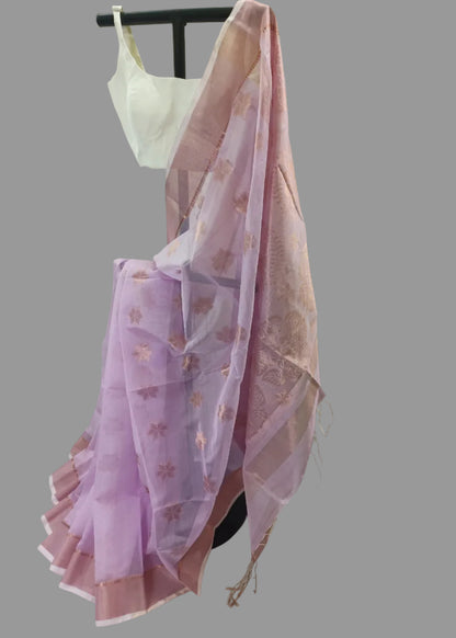 Vanya Blush Pink Linen Saree