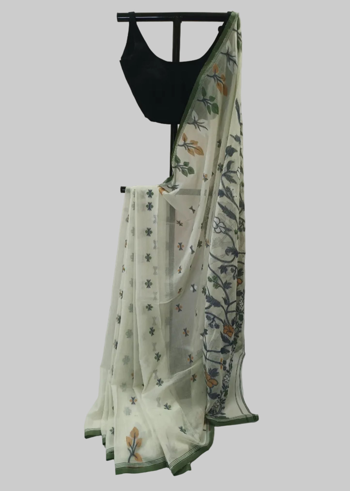 Aavya Ivory Cotton Saree