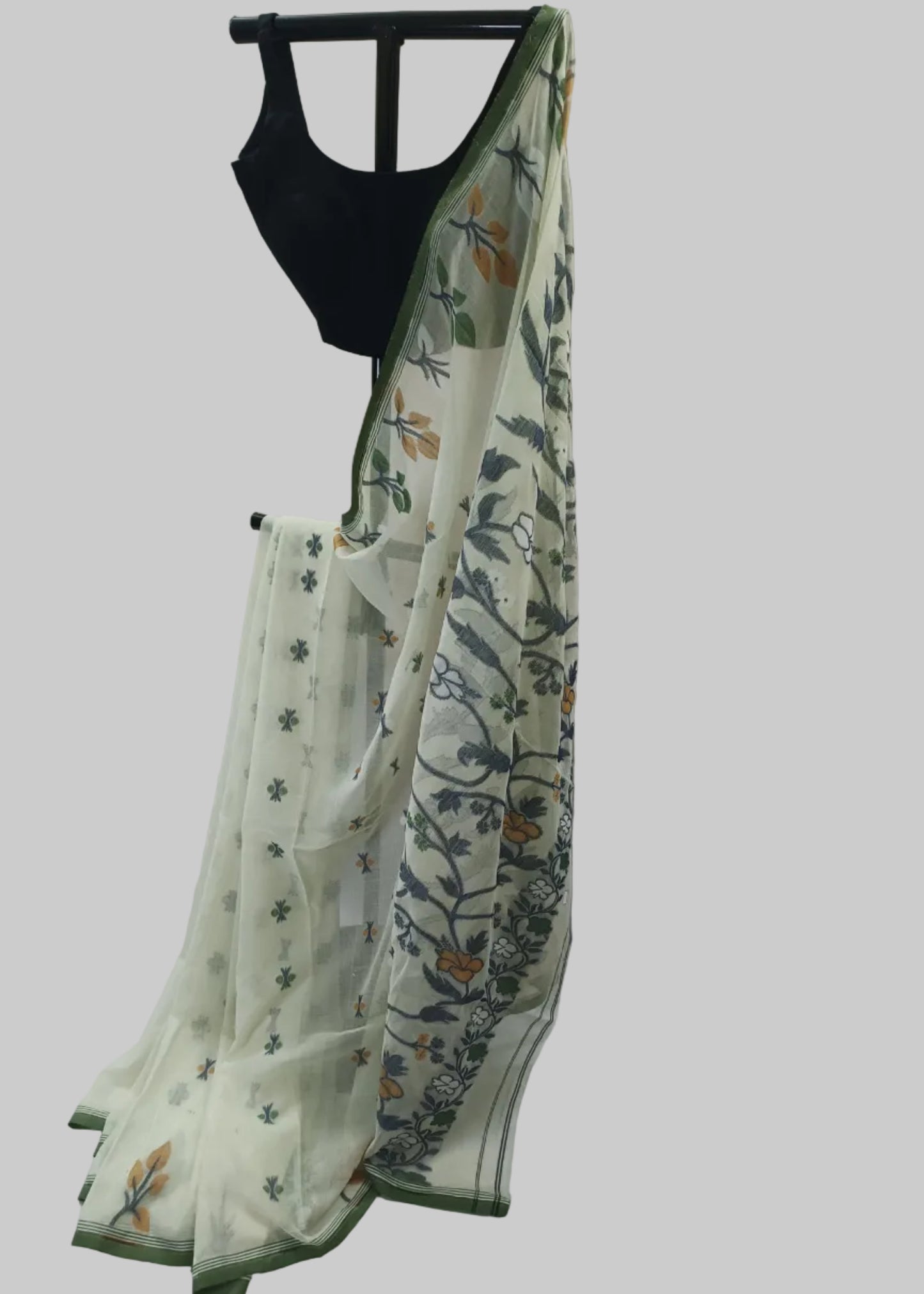 Aavya Ivory Cotton Saree