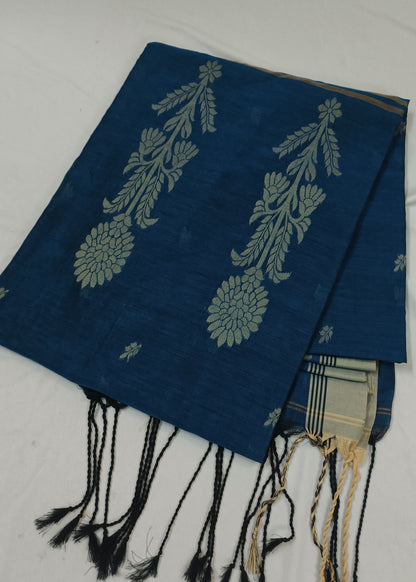 Meghna Blue Cotton Saree