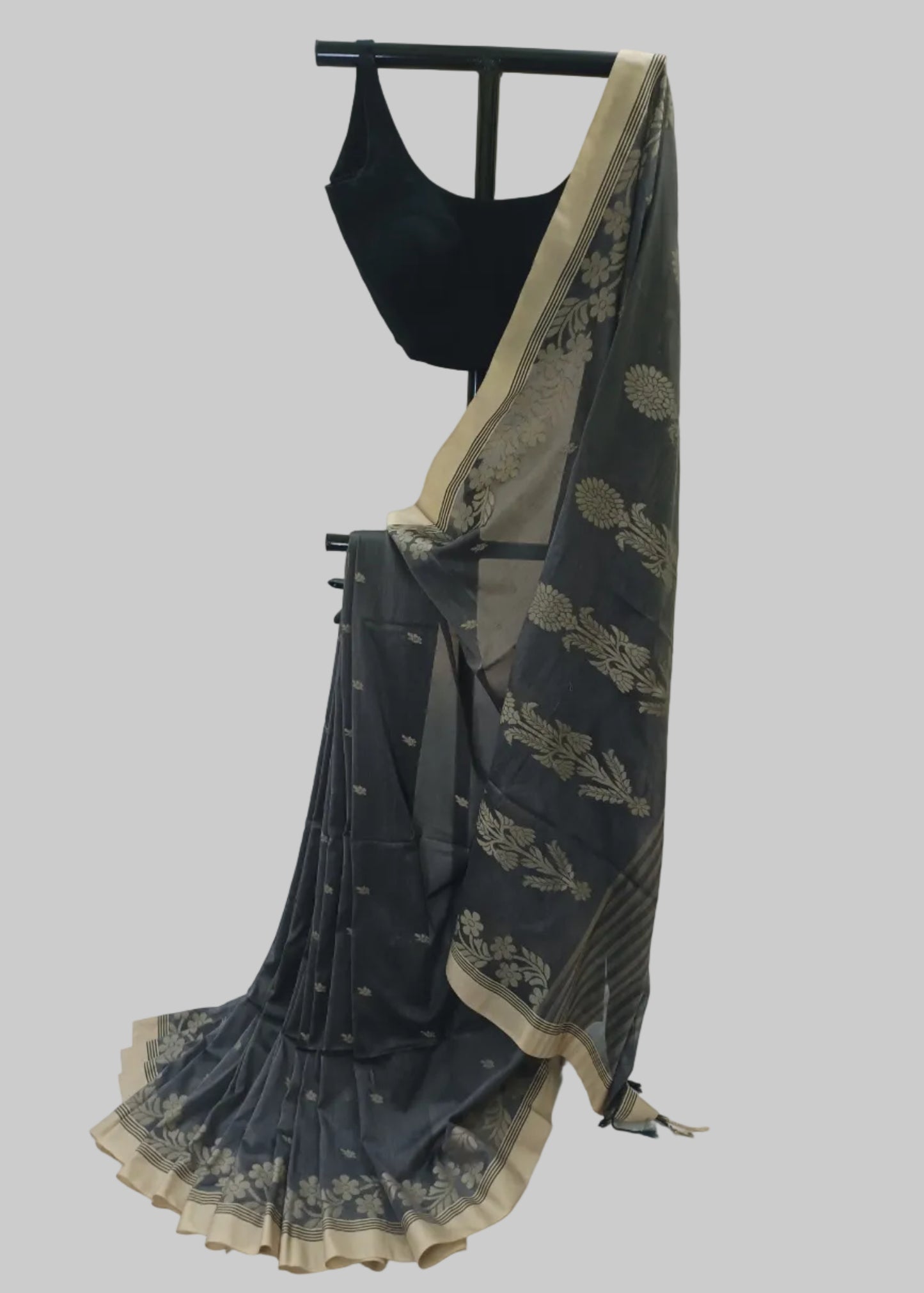 Meher Charcoal Floral Saree