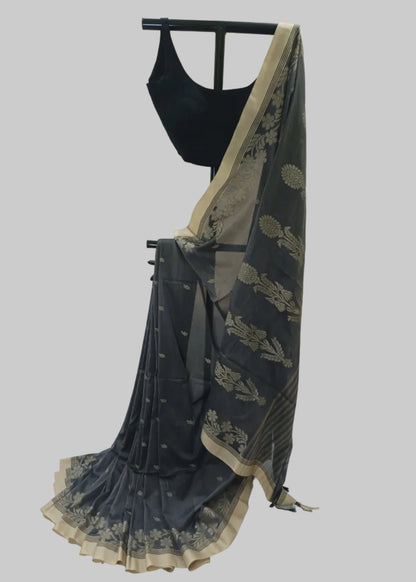 Meher Charcoal Floral Saree