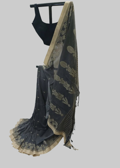 Meher Charcoal Floral Saree