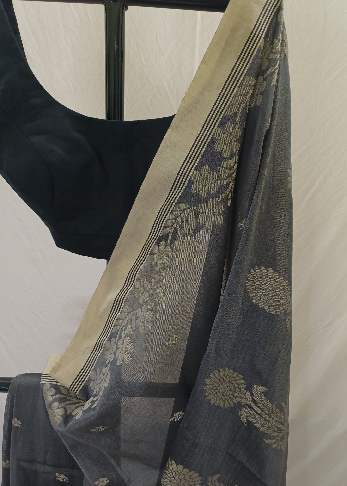 Meher Charcoal Floral Saree