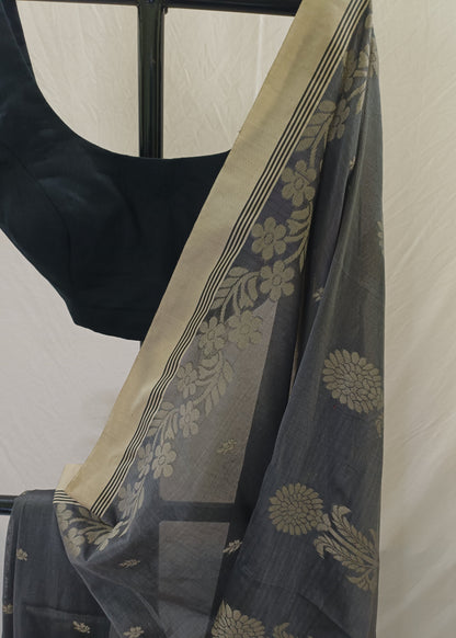 Meher Charcoal Floral Saree