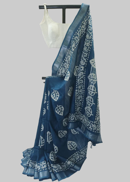 Ahalya Indigo Cotton Saree