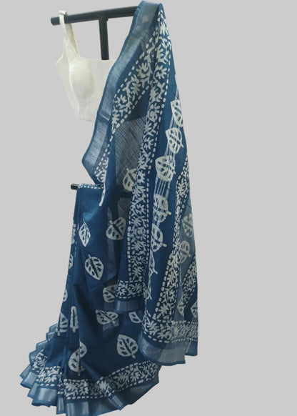 Ahalya Indigo Cotton Saree
