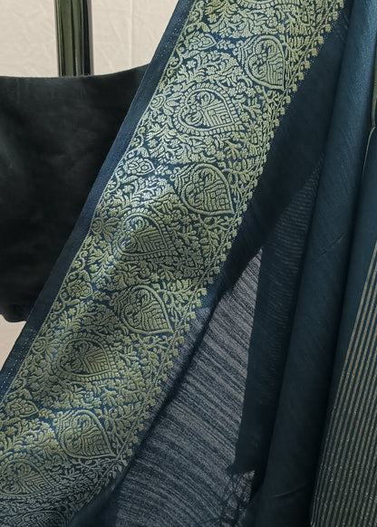 Meghna Blue Silk Saree