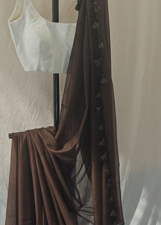 Mridra Cocoa Mul Cotton Saree