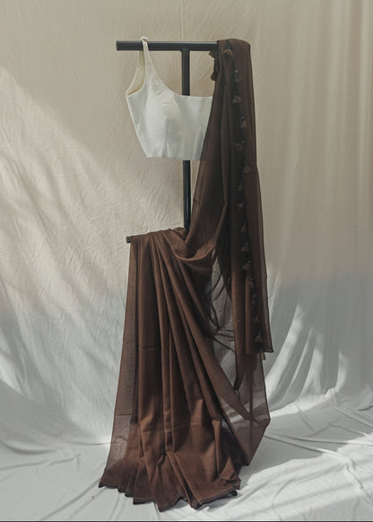 Mridra Cocoa Mul Cotton Saree
