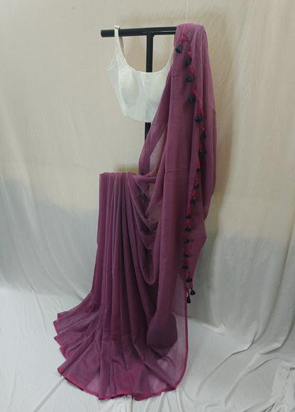 Gulraaj Rose Mul Cotton Saree