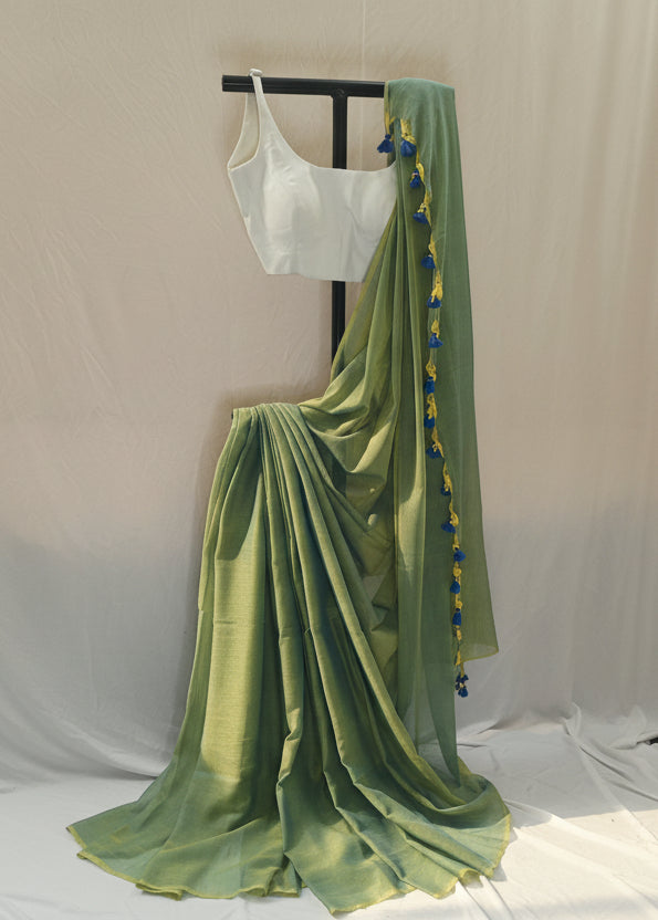 Neelvan Sage Mul Cotton Saree