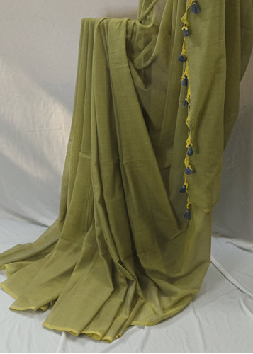 Pehar Lime Mul Cotton Saree