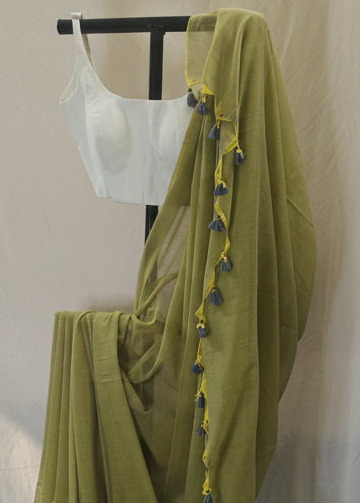 Pehar Lime Mul Cotton Saree