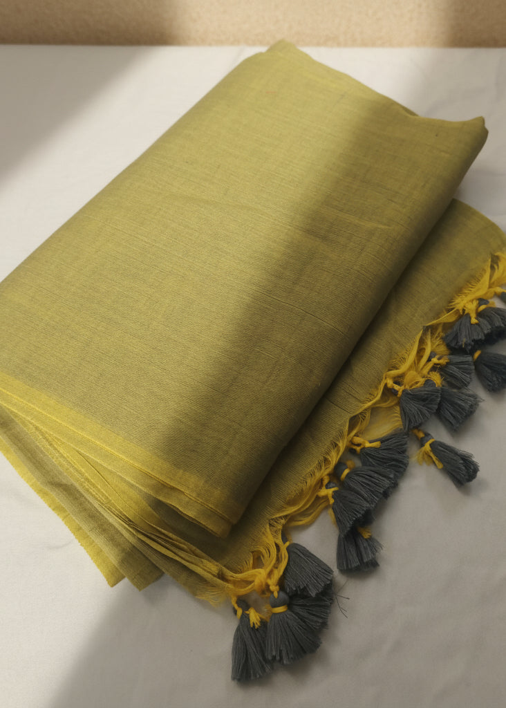 Pehar Lime Mul Cotton Saree