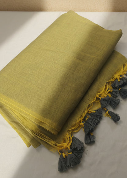 Pehar Lime Mul Cotton Saree
