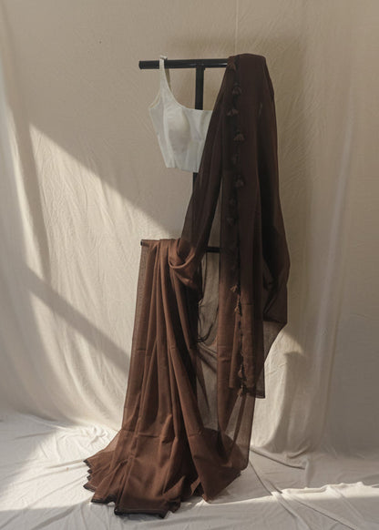 Mridra Cocoa Mul Cotton Saree