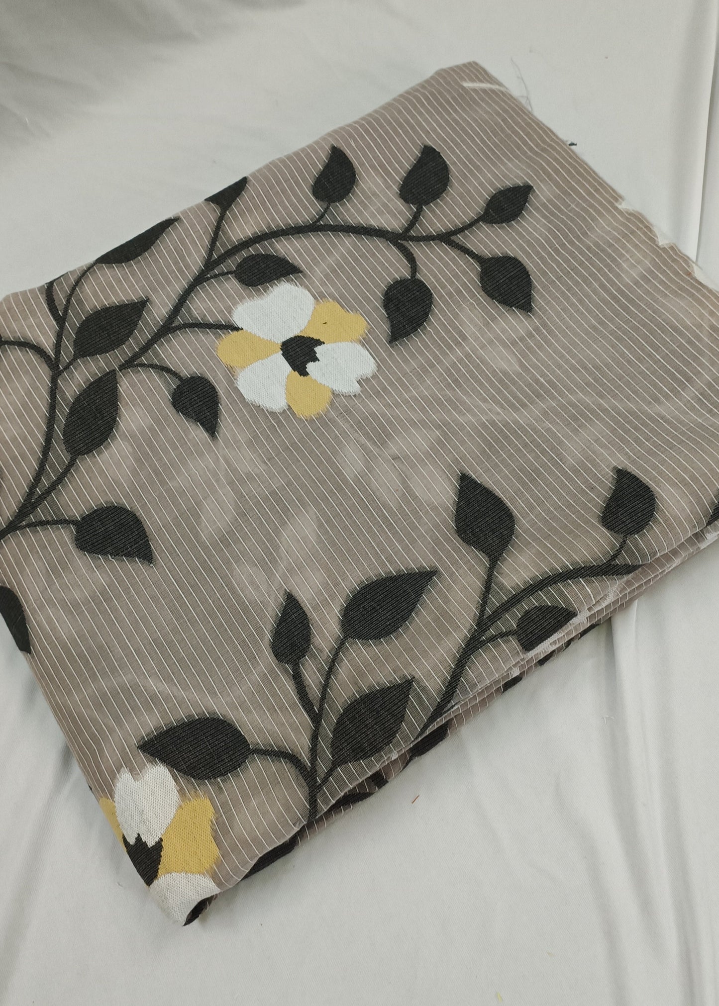 Floral patterned fabric on a white background