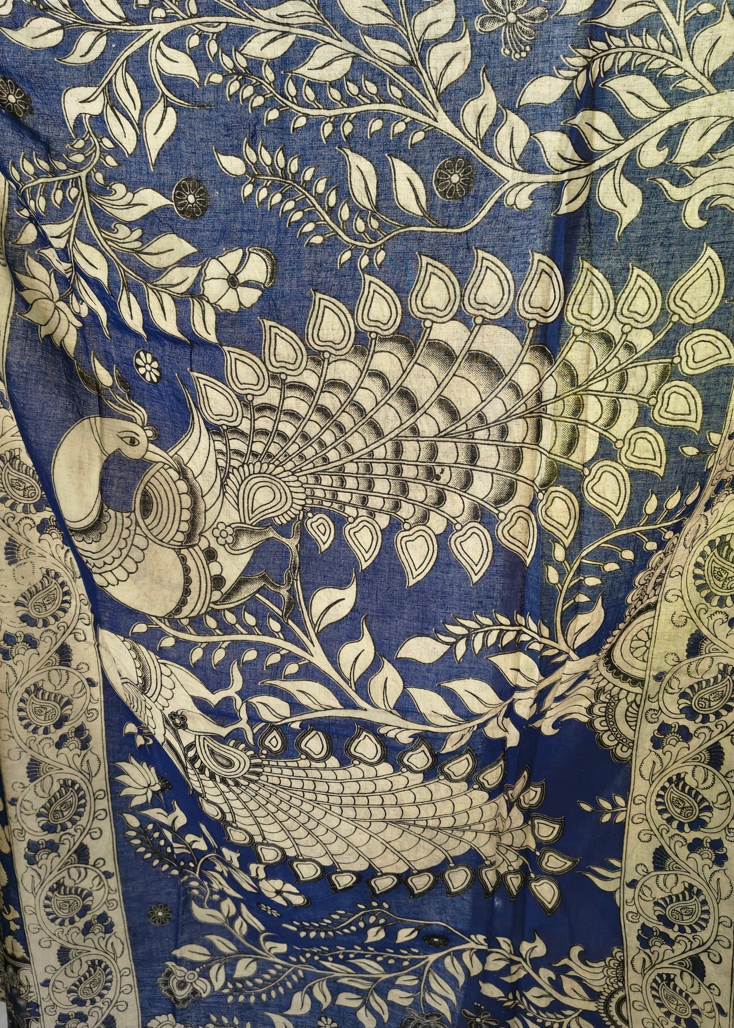 Neelkanthi Kalamkari Cotton Saree