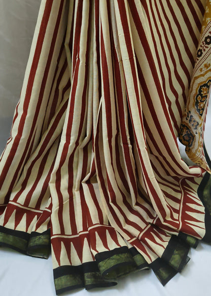 Vasundhara Ajrakh Cotton Saree