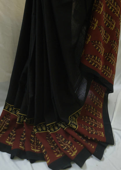 Nishigandha Ajrakh Cotton Saree