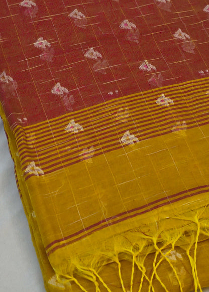 Arohi Marigold Jamdani Linen Saree