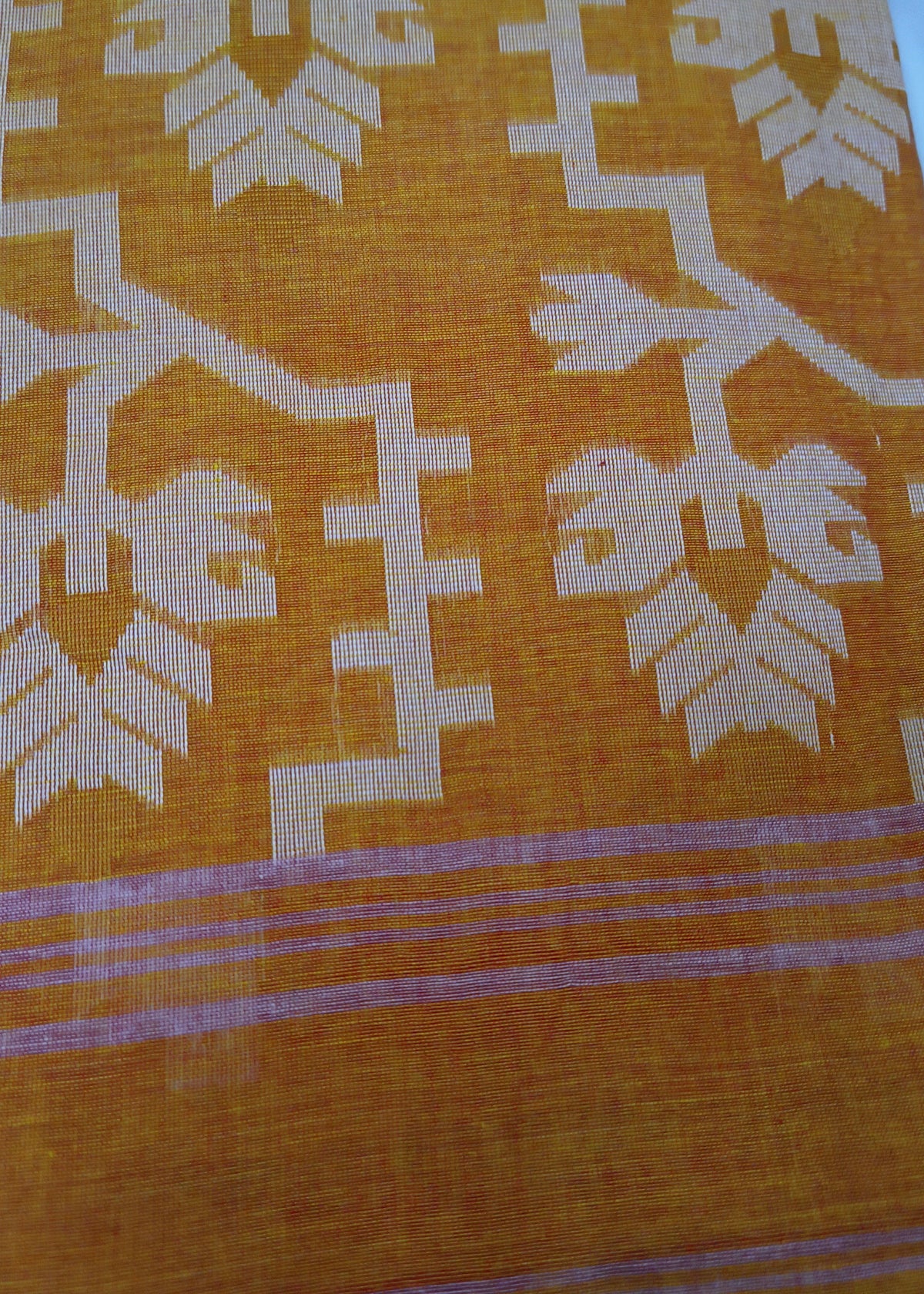 Kesar Jamdani Linen Saree