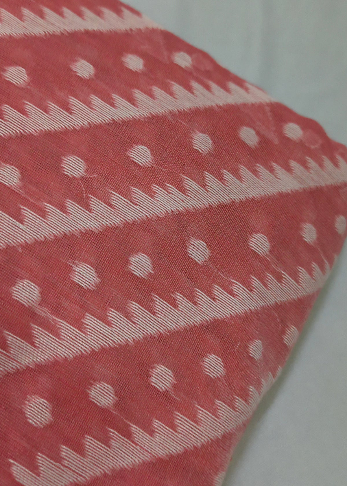 Madhavi Rose Pink Jamdani Cotton Saree