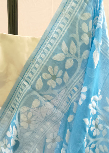 Neelima Jamdani Muslin Saree