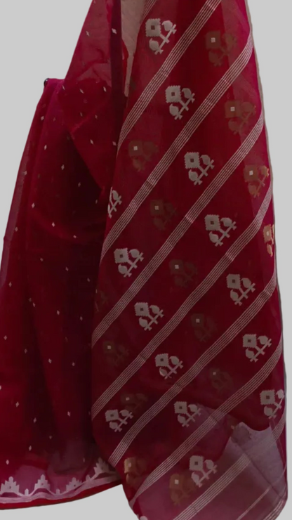 Charvi Jamdani Cotton Saree