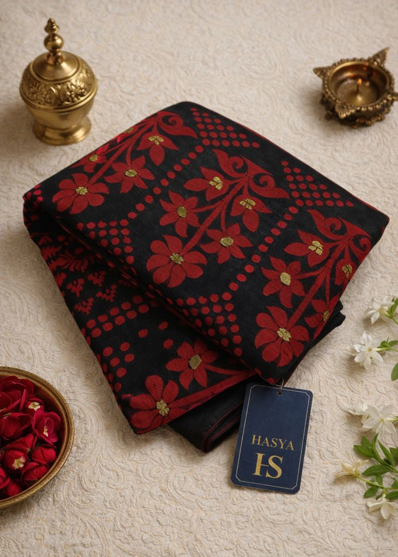 KaaliPhool Muslin Dhakai Saree