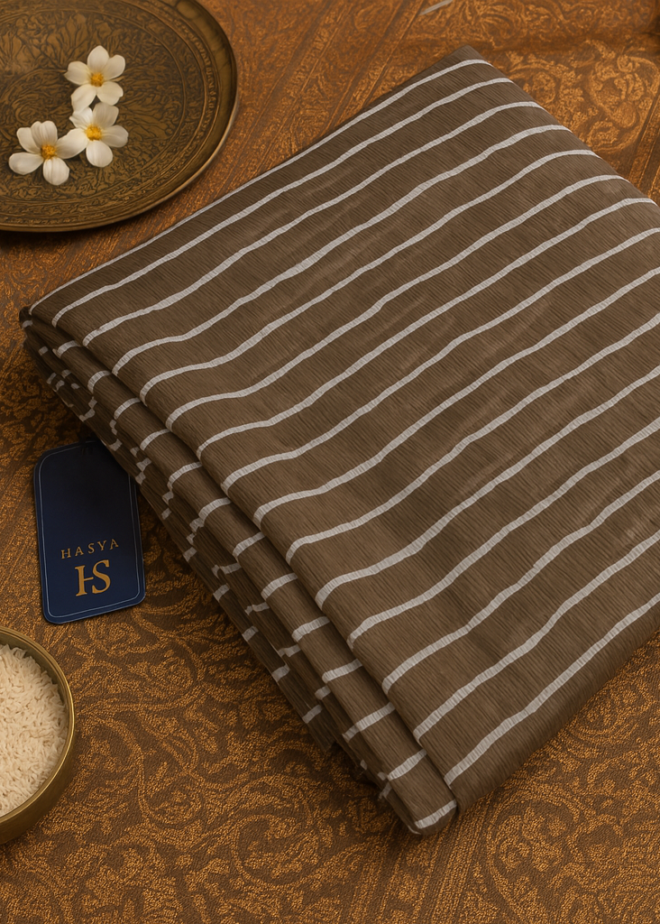 Khus Oak Chiffon Saree