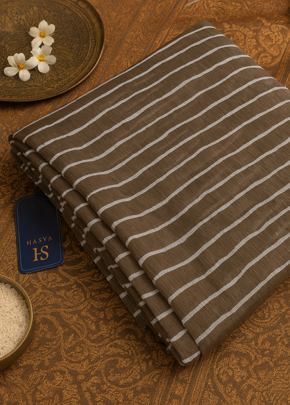 Khus Oak Chiffon Saree
