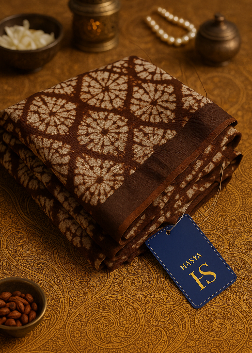 Mudleaf Ajrakh Linen Saree