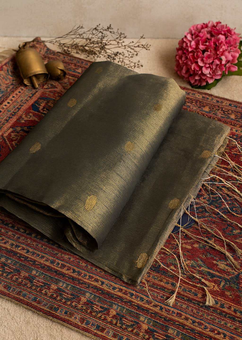 Peacock Dusk Tissue Muslin Saree