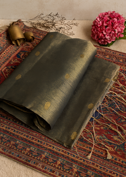 Peacock Dusk Tissue Muslin Saree