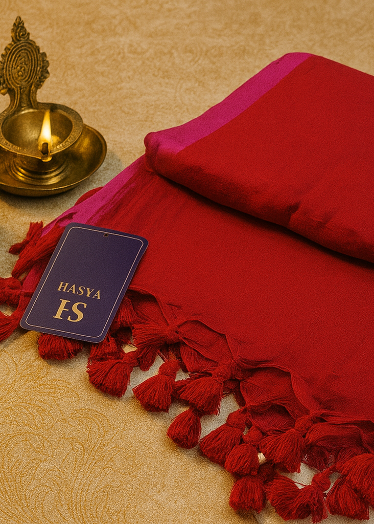 Phalsa Bloom Mul Cotton Saree