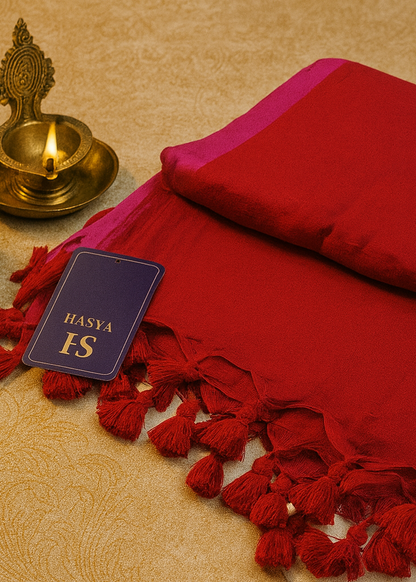 Phalsa Bloom Mul Cotton Saree