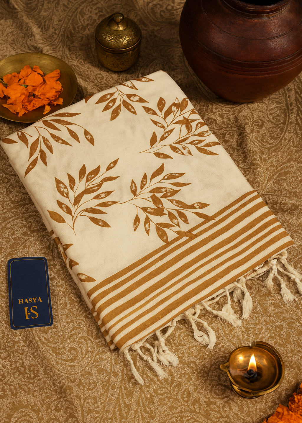 Terracotta Mist Slab Cotton Saree