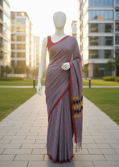 Kantha stitch cotton saree