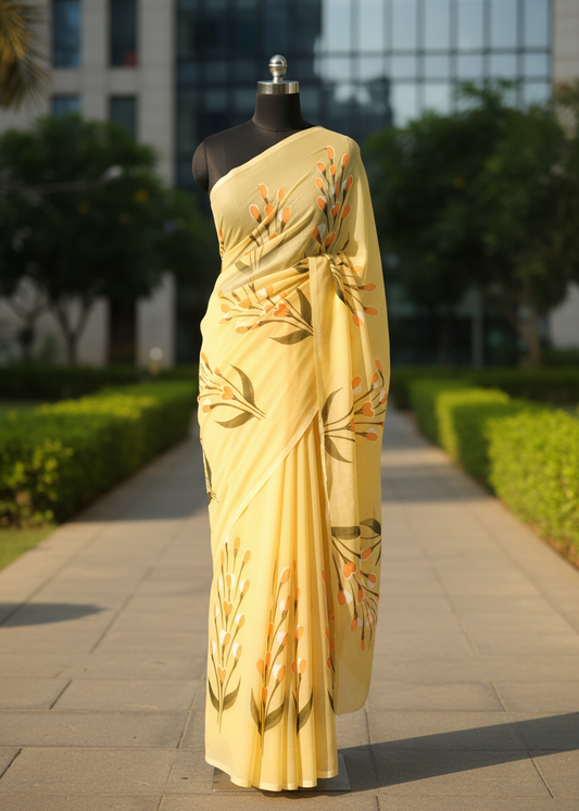 Basanti Bela Mul Cotton saree