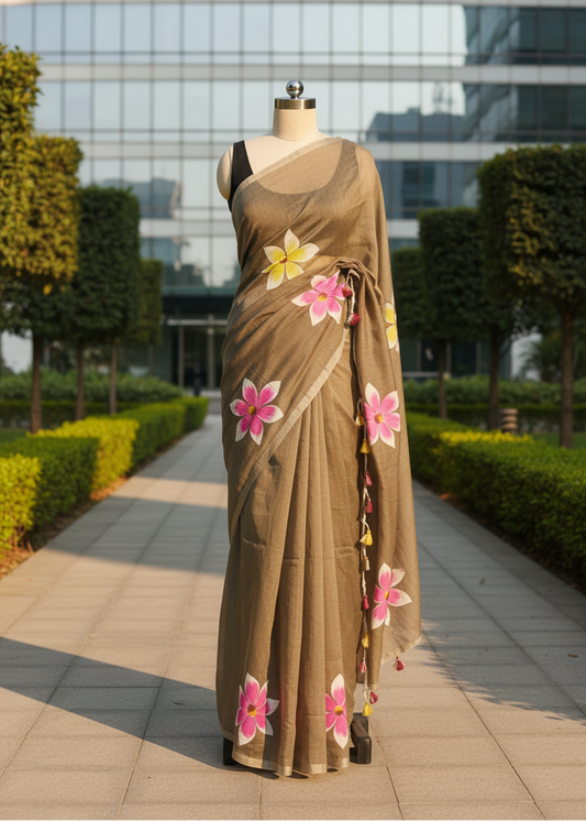 Basanti Phool Mul Cotton saree