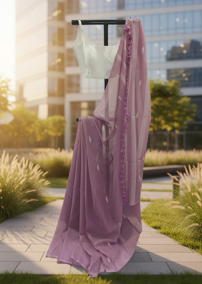 Gul Raag Cotton Saree — Full Mannequin, Sunlit Corporate Park