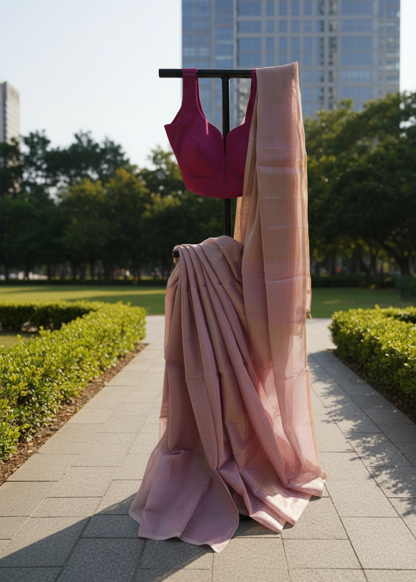 Gulchhadi Gold Tissue Linen — Hanger, Sunlit