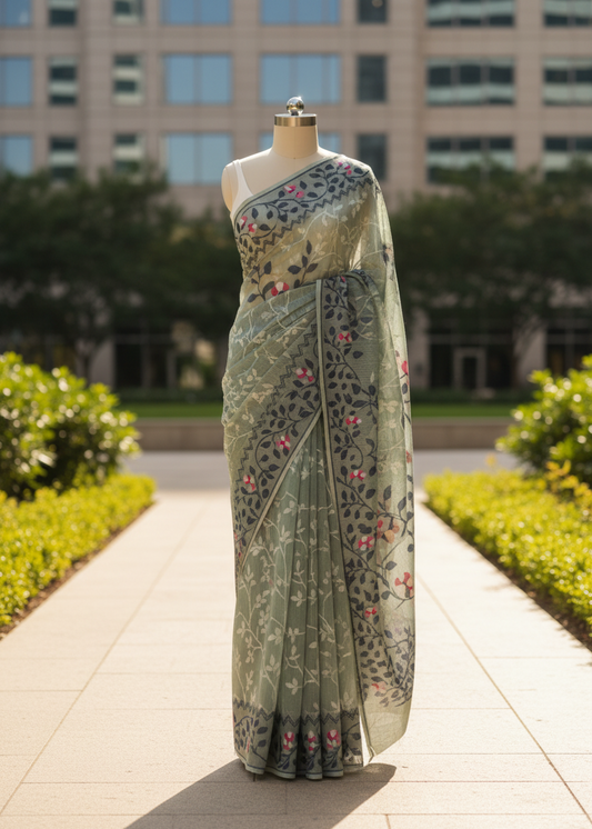 Hara Komol Soft Jamdani cotton saree