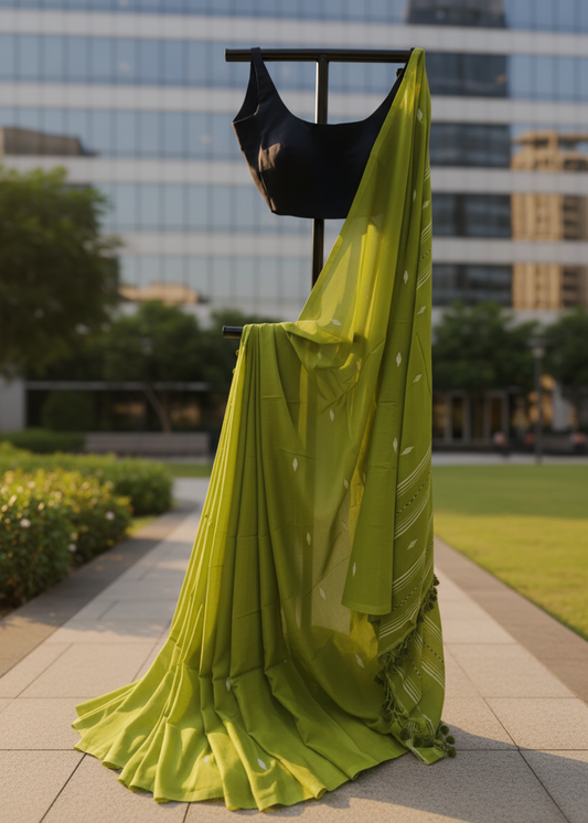 Harita Green Cotton saree
