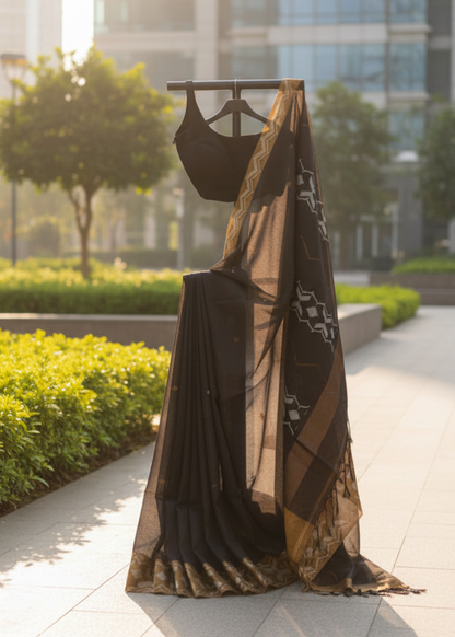 Kaashvi Espresso Linen saree