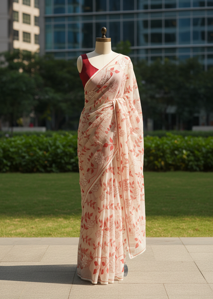 Kamal Jamdani Muslin Saree