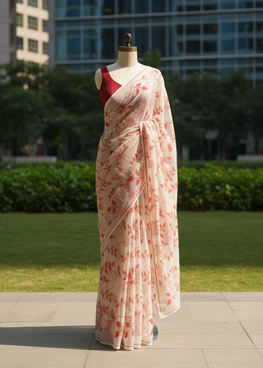 Kamal Jamdani Muslin Saree
